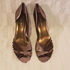 Nine West Gold/Brown Heel